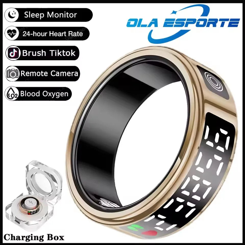 R12 Smart Ring - Display Screen, Wireless Charging, Health Tracker, Waterproof