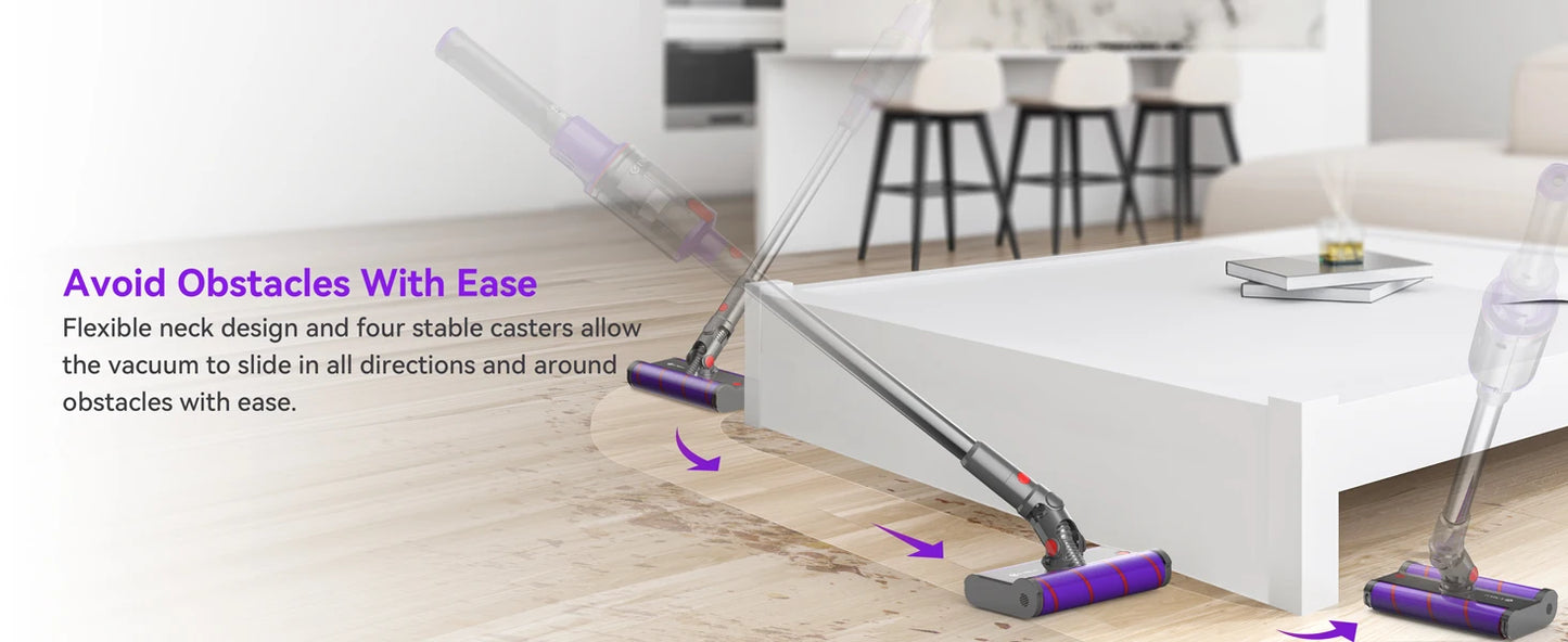 UMLO V102 Cordless Vacuum Cleaner - Brushless Motor Stick Vacuum for Pet Hair