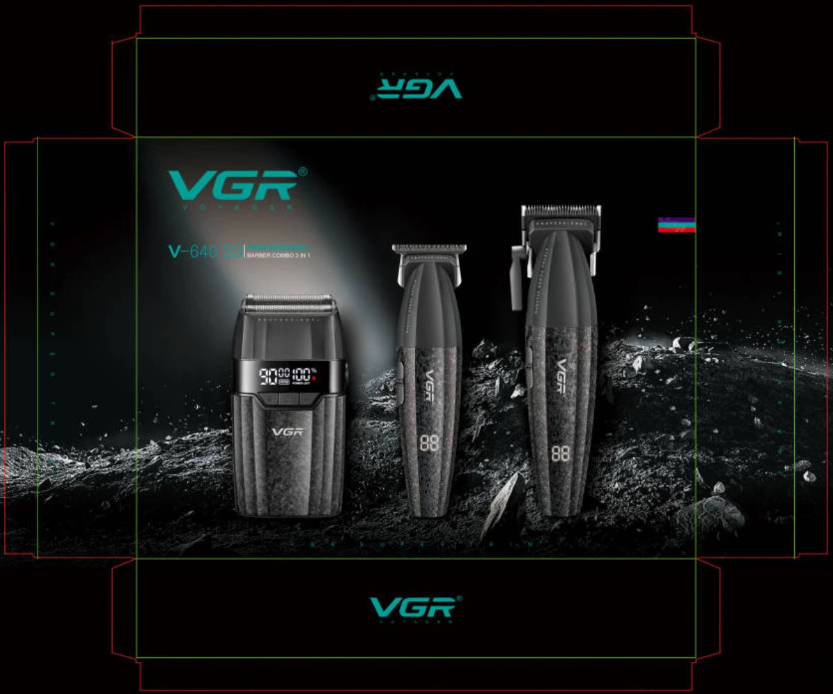 VGR V-640 Professional Hair Clipper - 9000 RPM Rechargeable Trimmer for Men