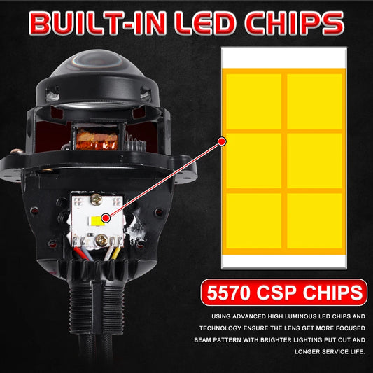 Bi LED Projector Headlight Lenses 90W