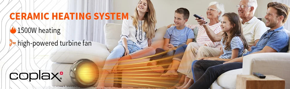 1500W Portable Electric Space Heater - Fast Heating Thermostat Safety Protection