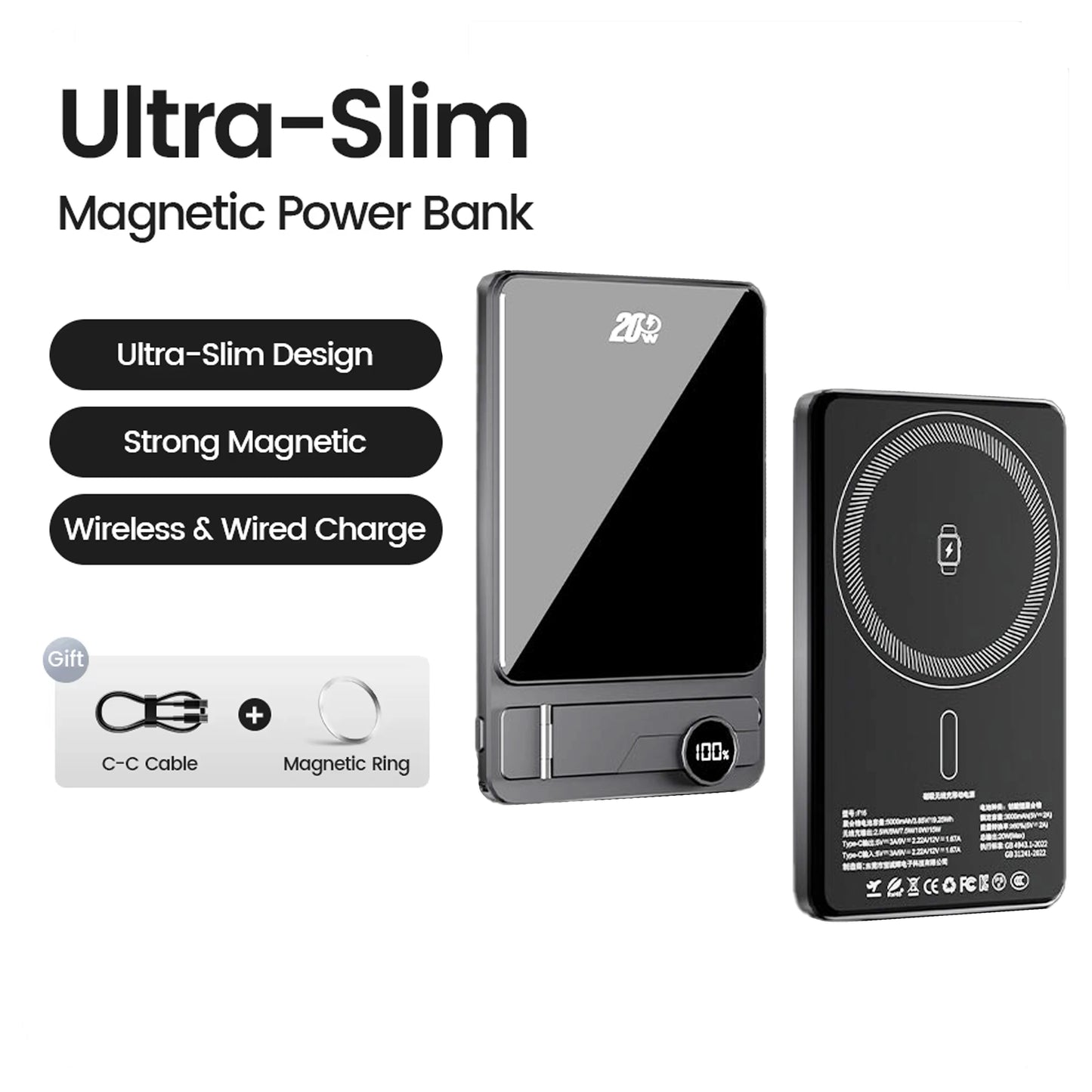 10000mAh MagSafe Wireless Power Bank 20W Fast Charging