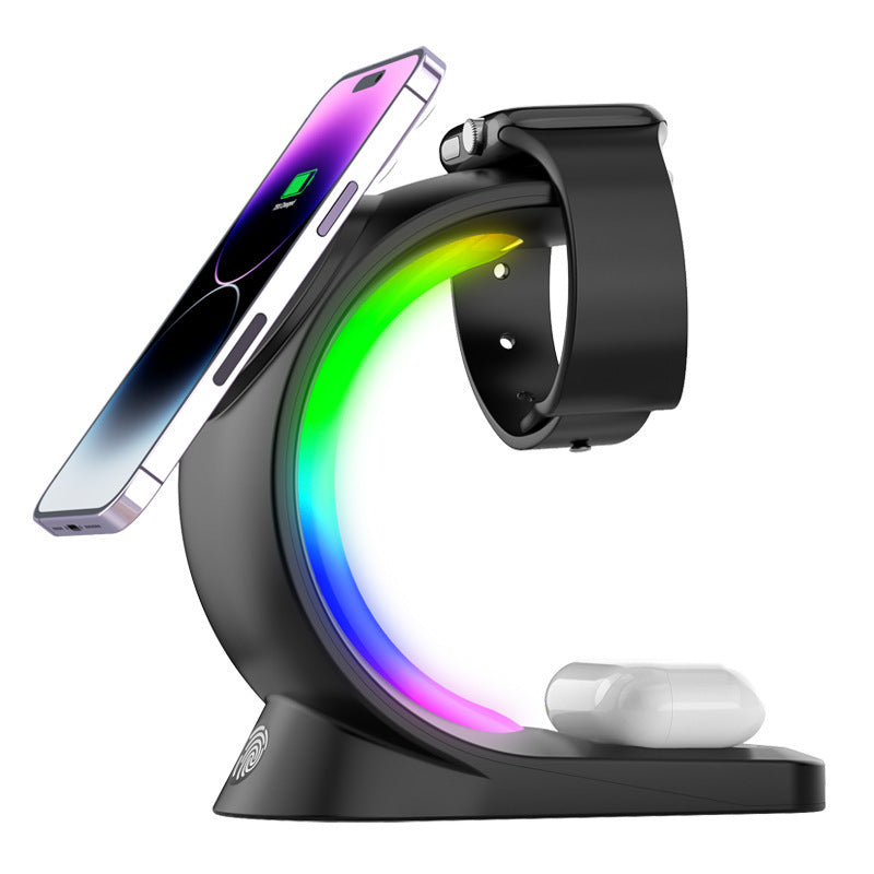 4-in-1 Magnetic Wireless Charger with Atmosphere Light