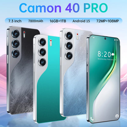2025 Original Tablet Camon 40 Pro 7.3 inch HD 4K Android 15 22GB+2TB 7800mAh Battery 4G 5G Dual Sim Card WiFi GPS Google