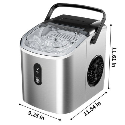 SIMZLIFE Portable Ice Maker Machine 26.5lbs/Day 9 Cubes in 6 Mins with Auto-Cleaning Basket and Scoop for Kitchen Office Party