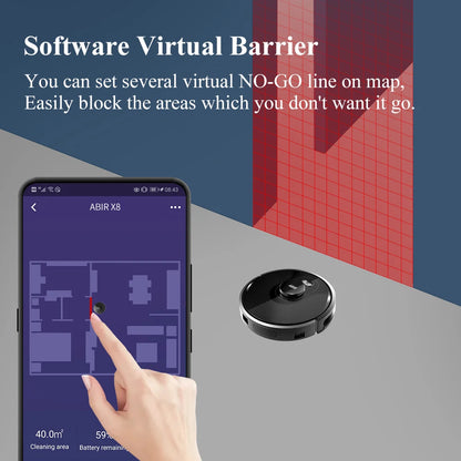 ABIR X8 Robot Vacuum - Laser Navigation Multi-Floor Mapping Zone Cleaning