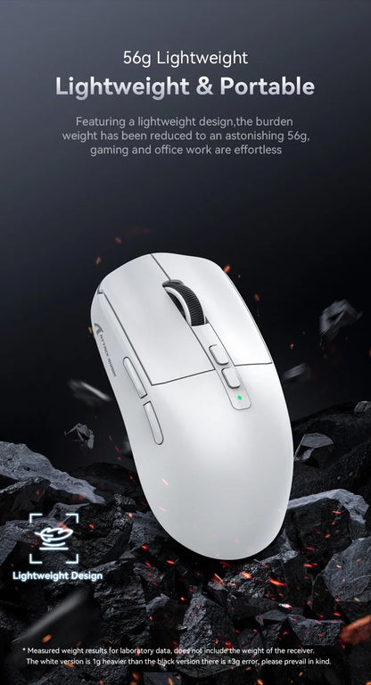 Attack Shark X6 Wireless Ergonomic Gaming Mouse Adjustable DPI Wired 2.4G/Bluetooth High Precision Rechargeable Mice