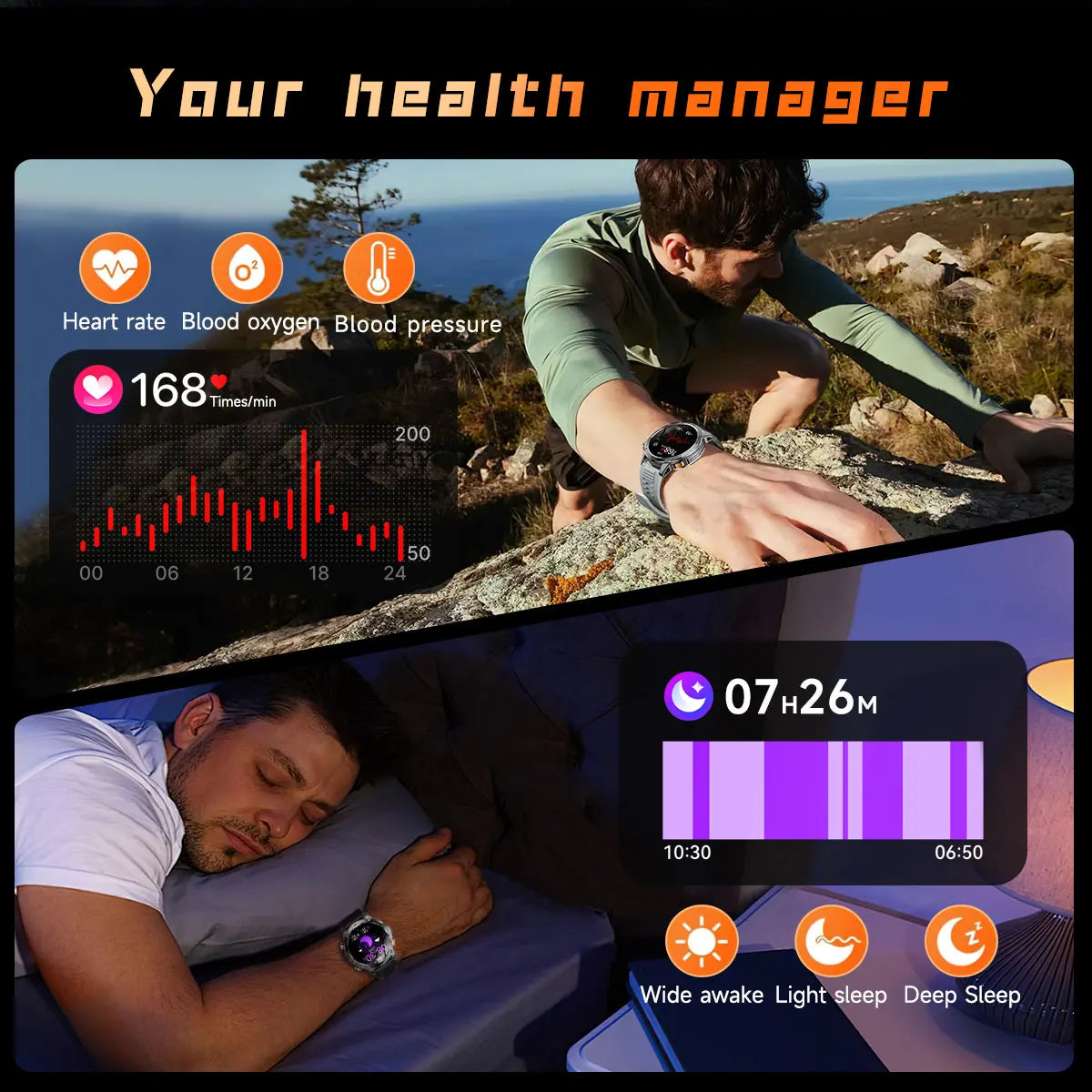 T-Rex 3 Ultra Smartwatch - 1000mAh Battery, 5ATM Waterproof, Heart Rate Monitor