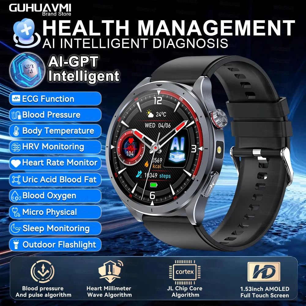 Health Smart Watch - ECG, Blood Pressure, Body Fat Analysis