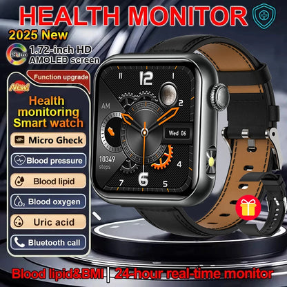 AI Smart Watch - HRV+PPG Blood Pressure Monitor, IP68 Waterproof