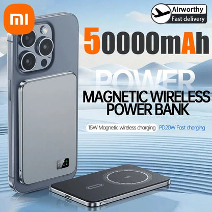 Xiaomi 500000mAh Portable Magnetic Wireless Power Bank PD22.5W Fast Charging External Battery for Magsafe For iPhone Samsung