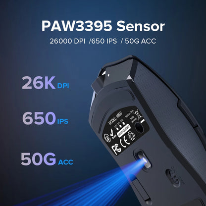 Delux M800PRO PAW3395 Wireless Gaming Mouse RGB light 26000DPI Wired Programmable Rechargeable Mice for PC Laptop Gamer