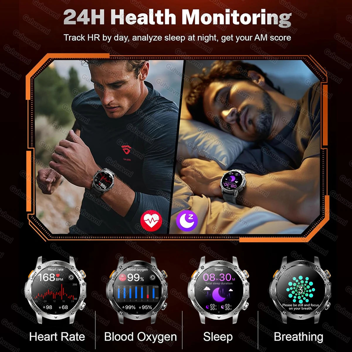 T-Rex 3 Ultra Smartwatch - 1000mAh Battery, 5ATM Waterproof, Heart Rate Monitor