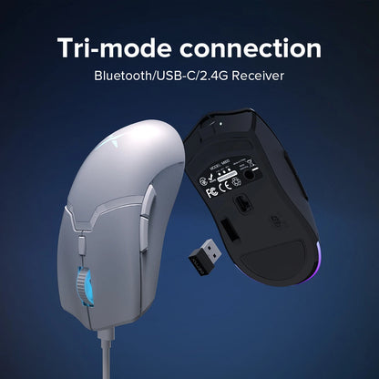 Delux M800PRO PAW3395 Wireless Gaming Mouse RGB light 26000DPI Wired Programmable Rechargeable Mice for PC Laptop Gamer