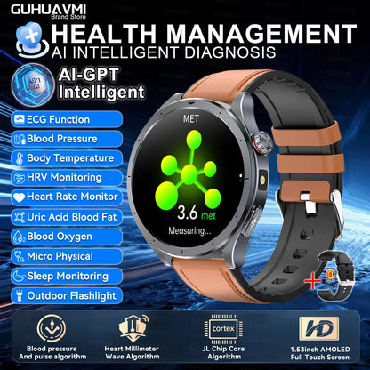 Health Smart Watch - ECG, Blood Pressure, Body Fat Analysis