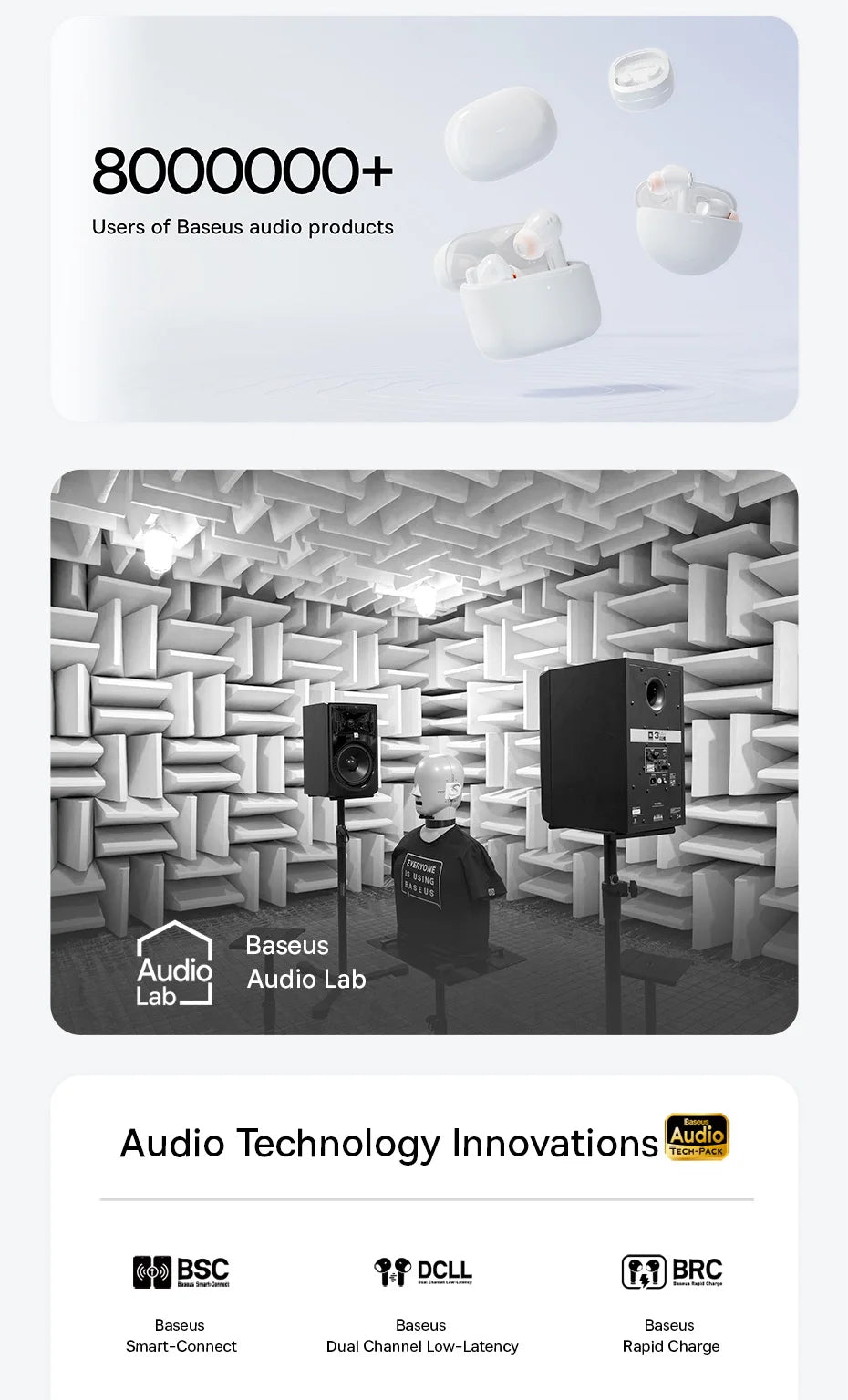 Baseus EP10 Pro ANC Earbuds Wireless Bluetooth 6.0 Earphones 50dB Realtime Adaptive Headphones 6 Mic Hi-Res LDAC IP55  Ear buds