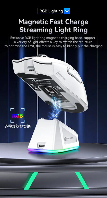 Attack Shark X11SE X11 PAW3311 Bluetooth Mouse, Triple Mode Connectivity, Touch Magnetic Charging Dock, Ultra-Light Gaming Mouse