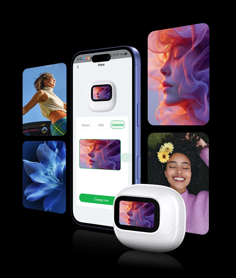 UGREEN ClipBuds Magic LCD Screen TWS Earphones - 52dB ANC Bluetooth Earbuds