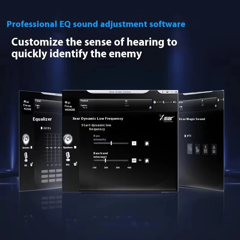 Original MCHOSE V9 Pro Customized Gaming Headphone Tri-mode Esports Earphones Hi-res Music Active Noise Reduction Headsets PC