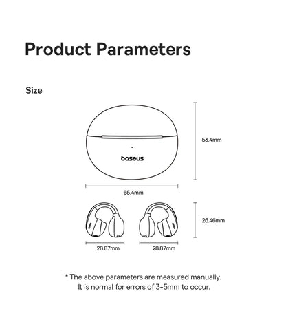 Baseus MC1 Pro Ear Clip Wireless Earphones Bluetooth 6.0 Hi-Res Ultra Open Earbuds earrings 4-Mic ENC Clip on ear buds Headphone