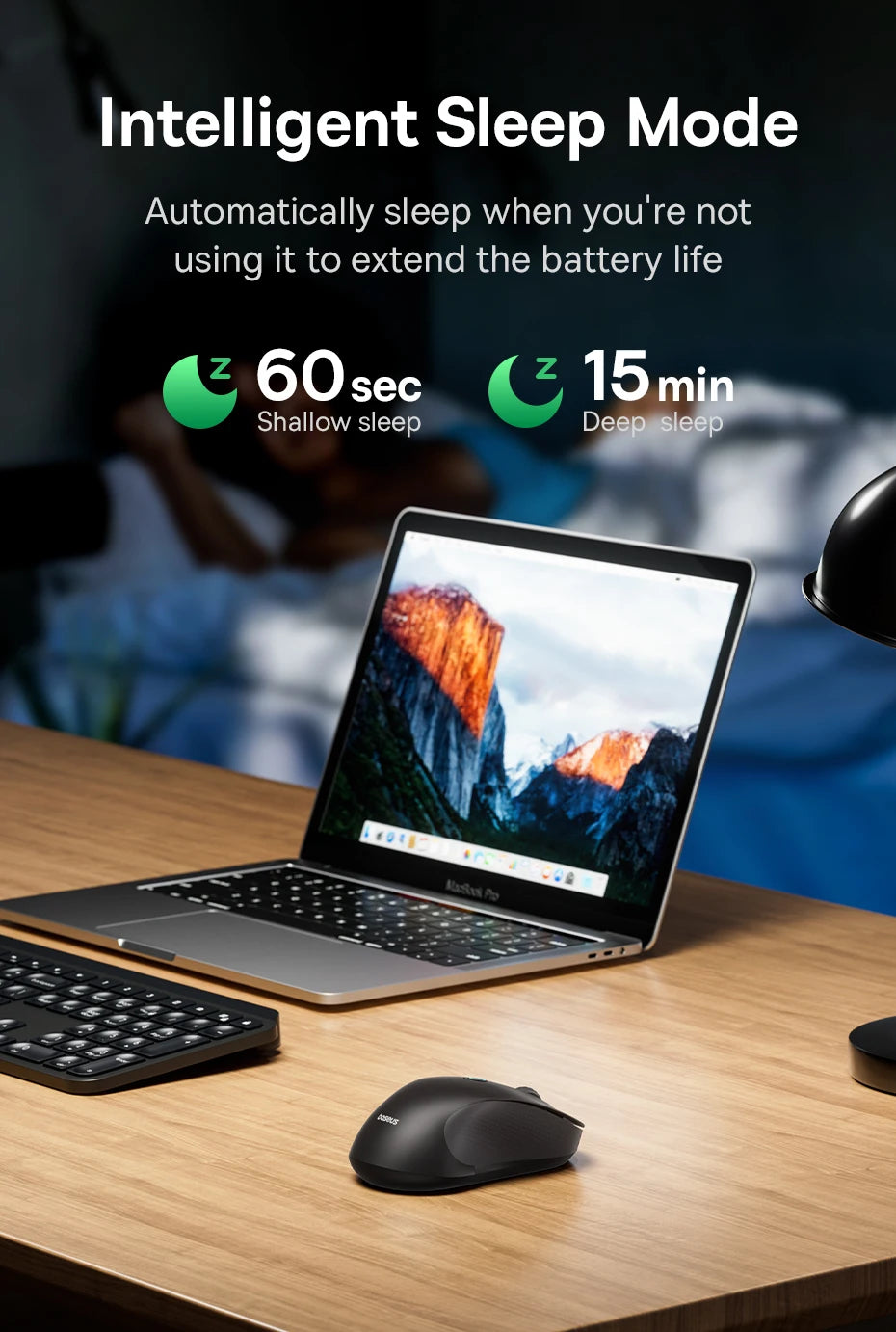 Baseus F02 Wireless Mouse Bluetooth 5.2 2.4G 4000DPI Ergonomic 7 Mute Buttons Mice for iPad MacBook Tablet Laptop Computer Mouse