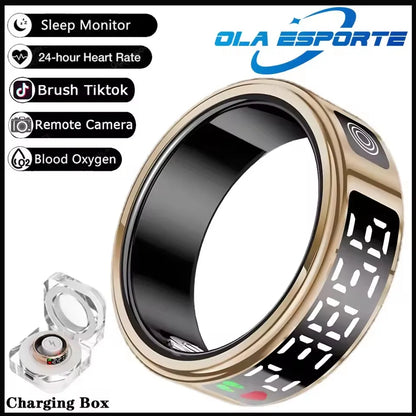 R12 Smart Ring - Display Screen, Wireless Charging, Health Tracker, Waterproof