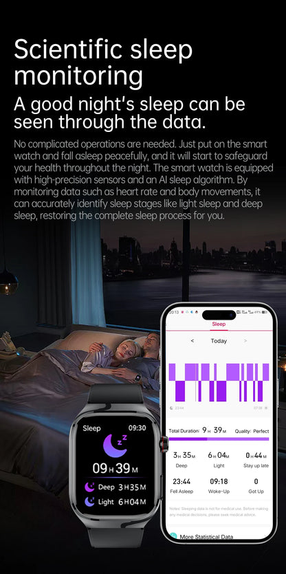 XIAOMI Health Smart Watch - ECG PPG Blood Pressure Oxygen Monitor with Bluetooth Call