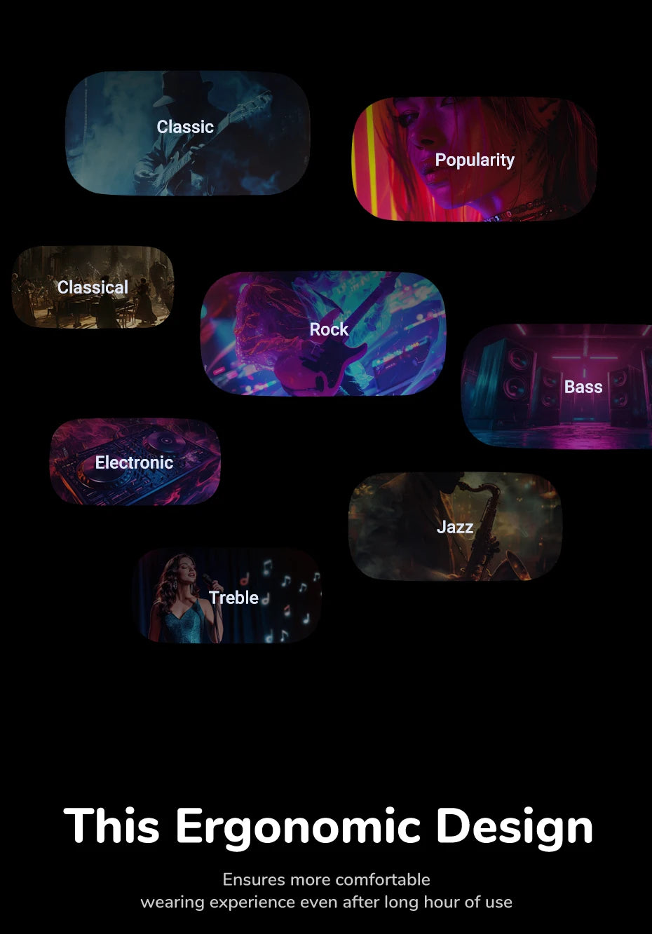 UGREEN ClipBuds Magic LCD Screen TWS Earphones - 52dB ANC Bluetooth Earbuds