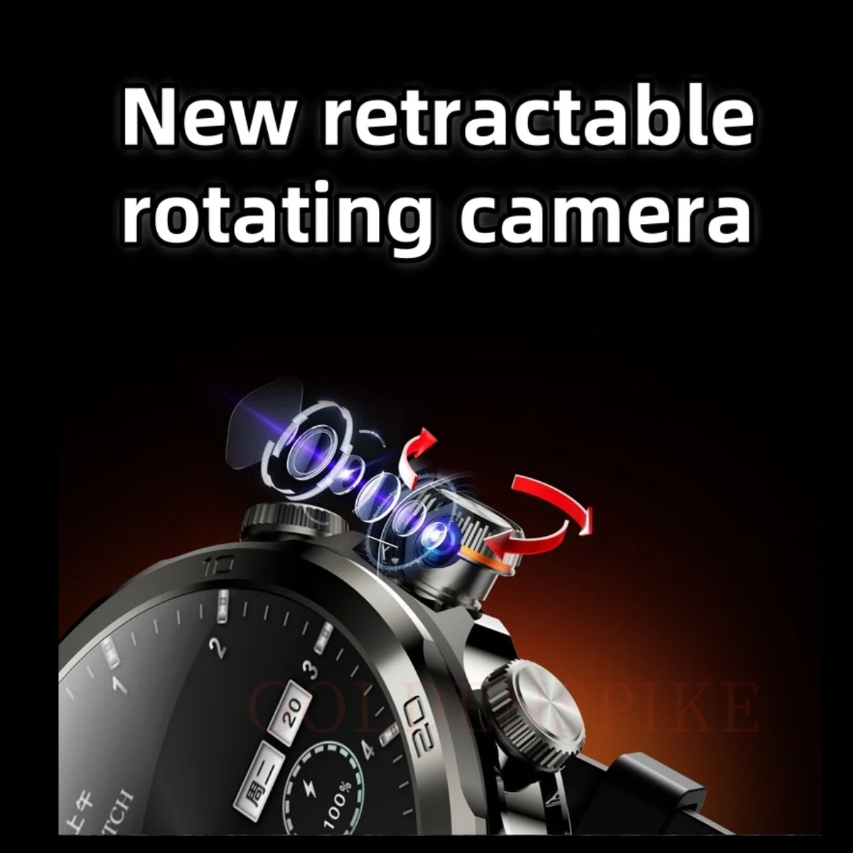 H19 Android Smartwatch - 190° Rotary Camera, GPS, 1.95" AMOLED