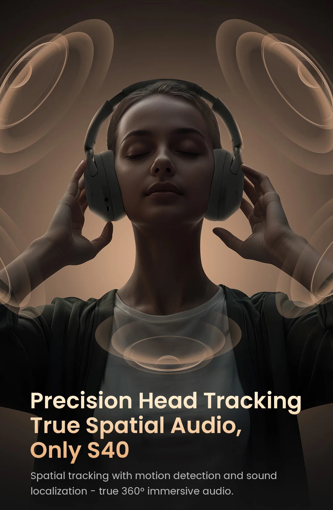 HAYLOU S40 ANC Wireless Headphones - 50dB ANC, Hi-Res LDAC, 3D Spatial Audio