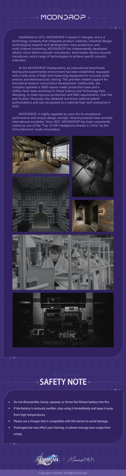 MOONDROP ROBIN Earphone Honkai Star Rail Robin's Earphones TWS Hybrid Dynamic Driver + Planar Driver ANC TWS Earphones