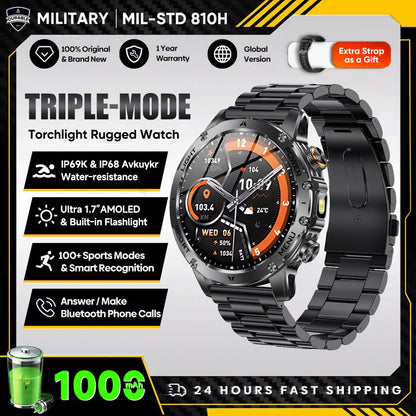 T-Rex 3 Ultra Smartwatch - 1000mAh Battery, 5ATM Waterproof, Heart Rate Monitor