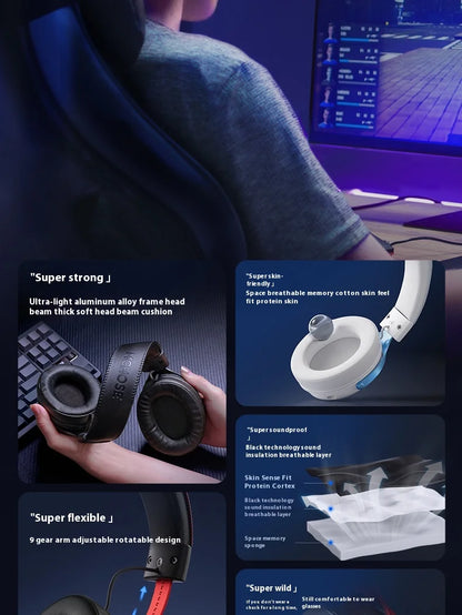 Original MCHOSE V9 Pro Customized Gaming Headphone Tri-mode Esports Earphones Hi-res Music Active Noise Reduction Headsets PC