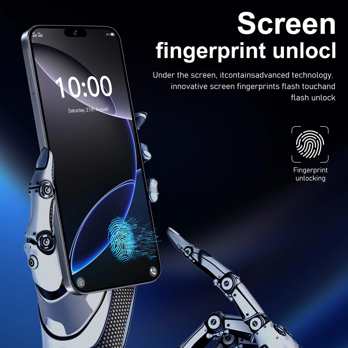 I16 Pro Max 2026 New HOT 6.8inch HD Global Edition Original Smart Dual Card 6800mAh Battery Facial Recognition Function