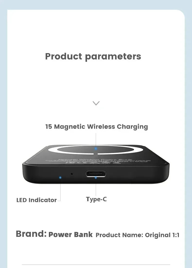 20000mAh Magnetic PowerBank Wireless PD 22.5W Fast Charger For Magsafe Portable Auxiliary Battery For Iphone Samsung Xiaomi