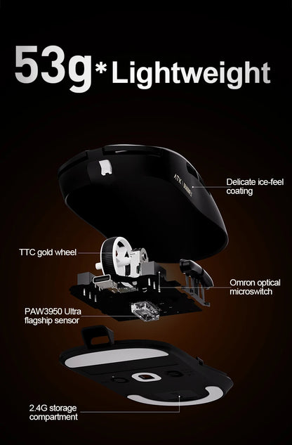 ATK Dragonfly A9 Ultra Wireless E-sports Gaming Mouse Ultra-lightweight Tri-mode Dual 8K Ergonomic Mice A9 Plus PAW3395/3950