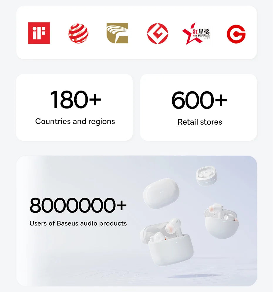 Baseus Bowie 30 Wireless Earbuds - 50dB ANC, 6 Mics, 65H Playtime