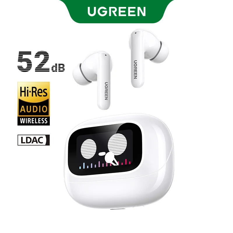 UGREEN ClipBuds Magic LCD Screen TWS Earphones - 52dB ANC Bluetooth Earbuds