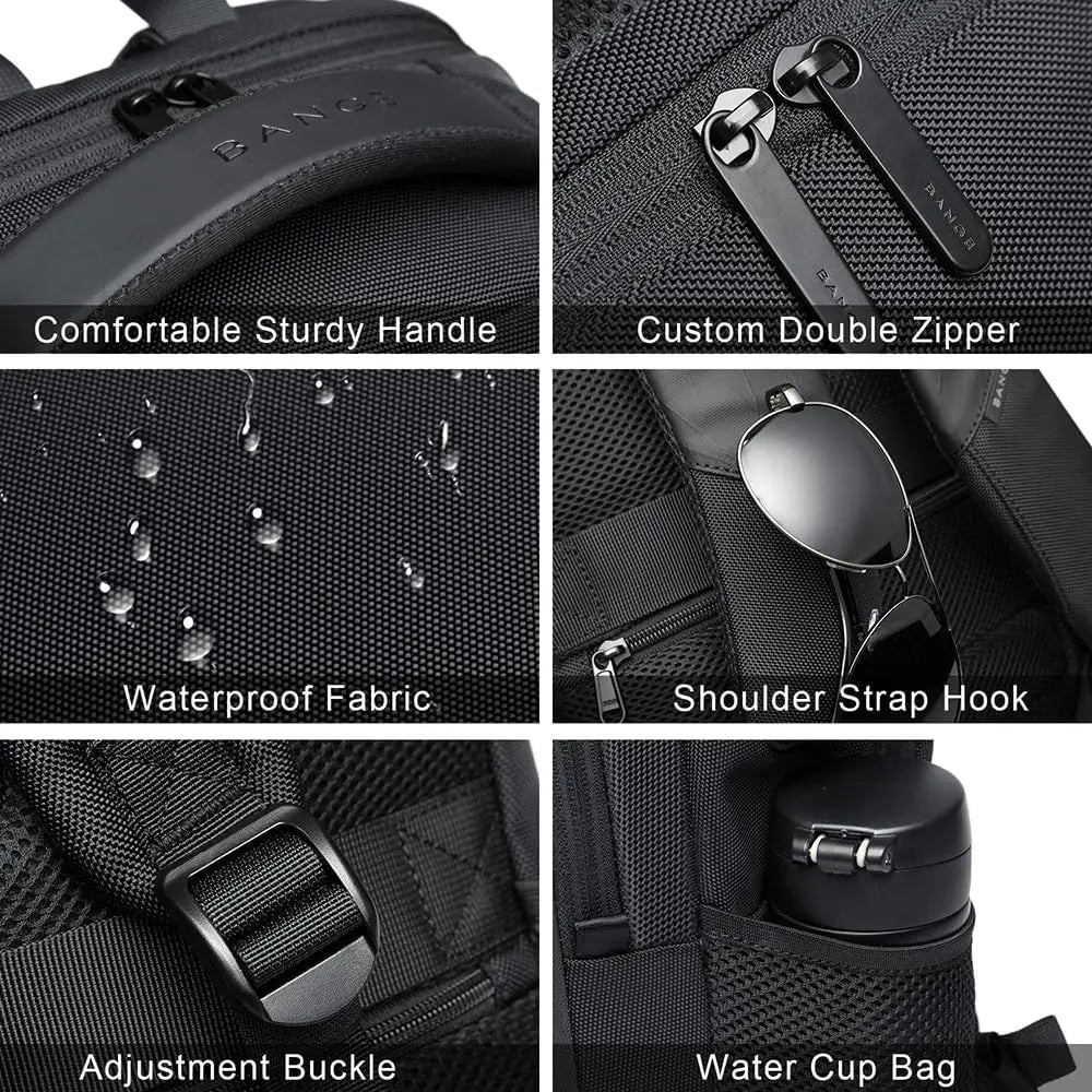 BANGE Waterproof Laptop Backpack with USB Port - 15.6 Inch