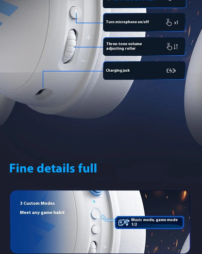 MCHOSE V9 pro Wireless Bluetooth Headset with Three Mode Microphone Noise Reduction Dynamic Sound Low Delay Office And Gaming