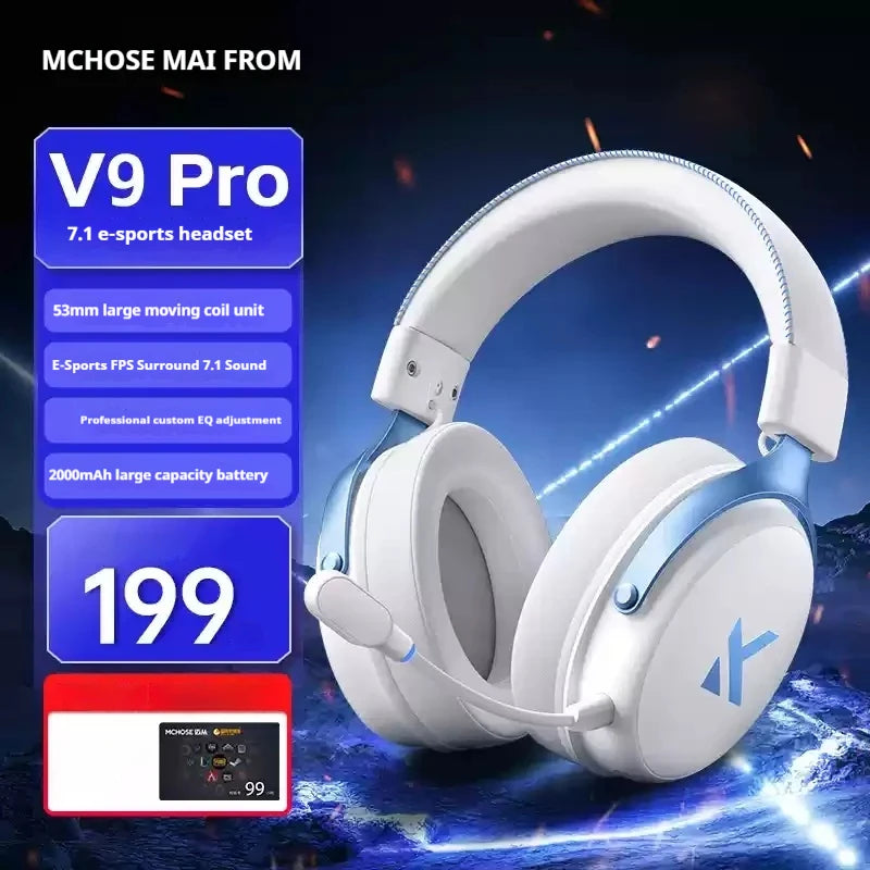 MCHOSE V9 pro Wireless Bluetooth Headset with Three Mode Microphone Noise Reduction Dynamic Sound Low Delay Office And Gaming