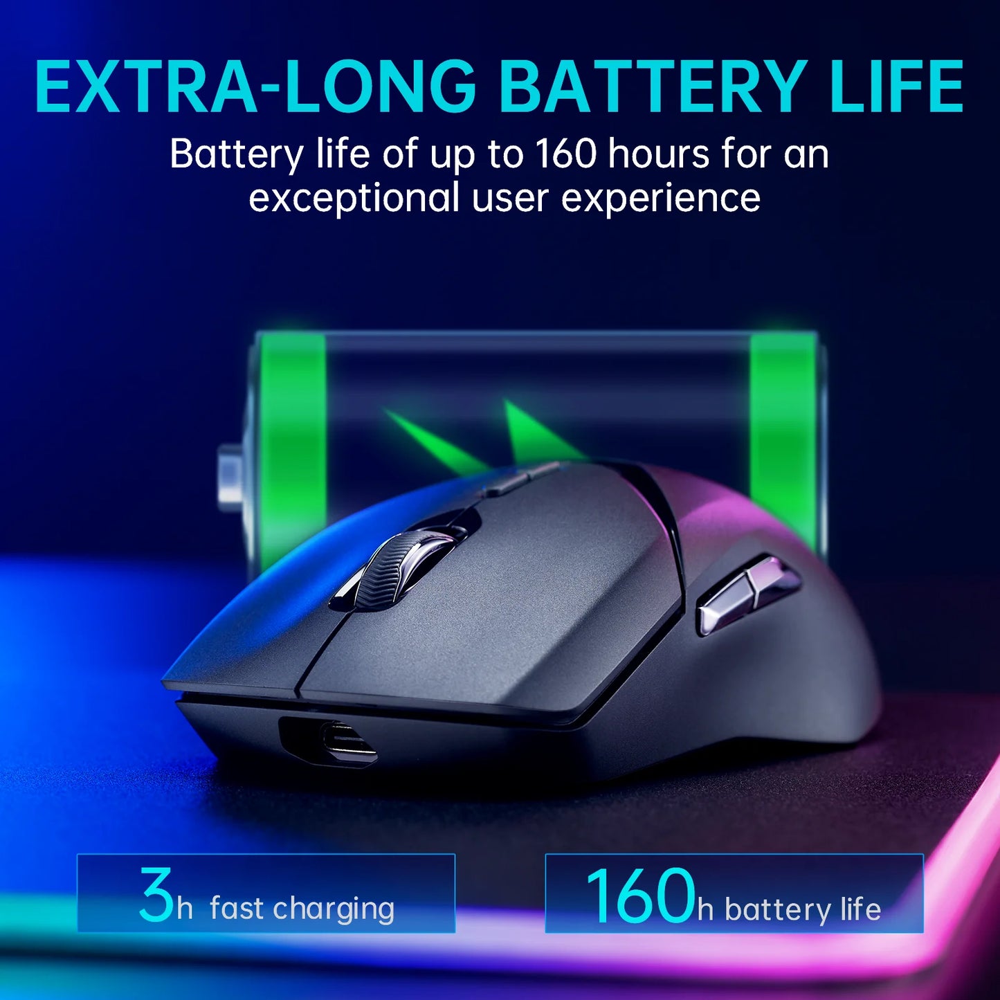 Rapoo VT9PRO PAW3398 Wireless Gaming Mouse 26000DPI 68g Lightweight Wired Wireless Mouse 160H Super Long Battery Life
