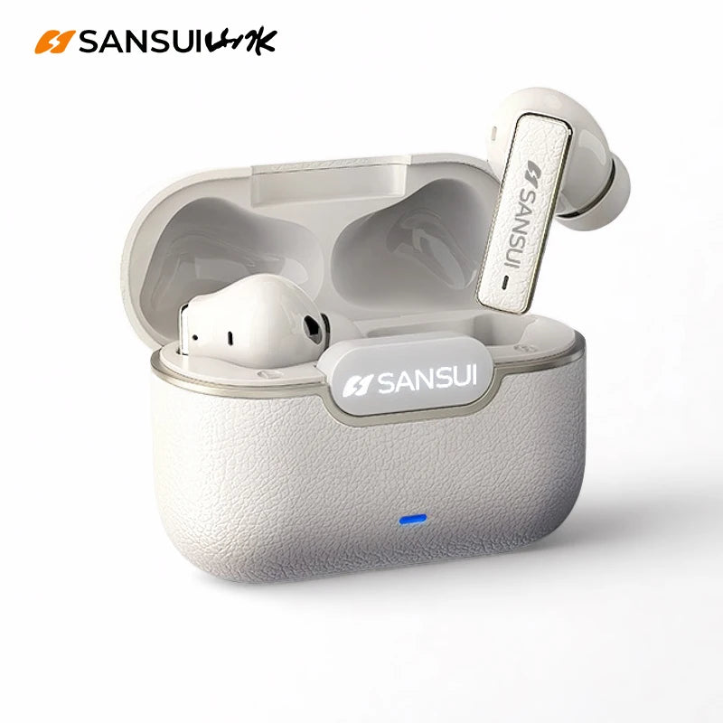 Sansui ANC TWS Earbuds - 52dB Noise Cancelling Bluetooth 5.4 6-Mic HD Calls