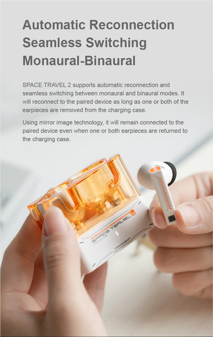 MOONDROP Space Travel 2 earphone HiFi Noise-Canceling TWS wiress Bluetooth 6.0 ANC Low-latency Game Mode SBC/AAC gaming headset