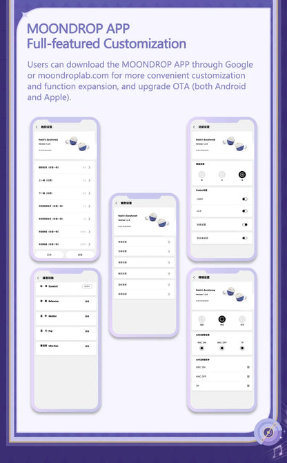 MOONDROP ROBIN Earphone Honkai Star Rail Robin's Earphones TWS Hybrid Dynamic Driver + Planar Driver ANC TWS Earphones