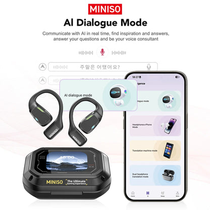 [AI Translator] MINISO M98 Wireless Headphones OWS Sports Bluetooth Earphones Gaming Headset ASMR APP Translation Earbuds IPX5