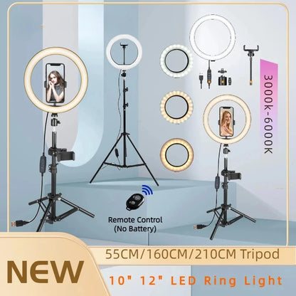 2" LED Ring Light with Tripod & Remote for TikTok & Video