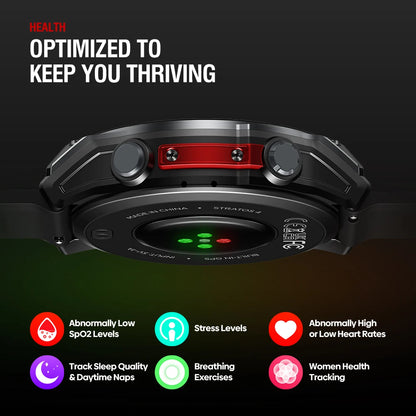 Zeblaze Stratos 4 GPS Smartwatch - 1.43" AMOLED, Compass, Altimeter