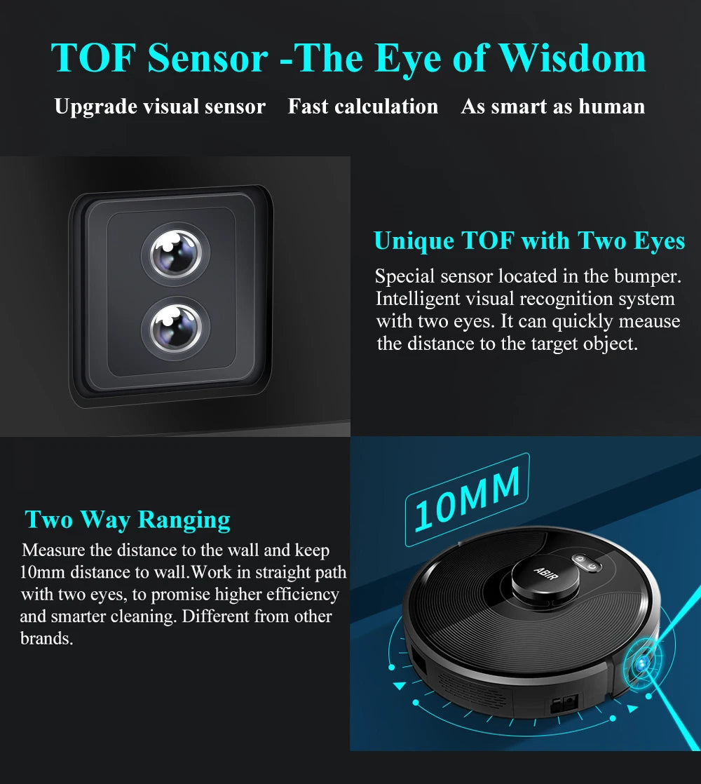 ABIR X8 Robot Vacuum - Laser Navigation Multi-Floor Mapping Zone Cleaning