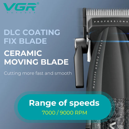VGR V-640 Professional Hair Clipper - 9000 RPM Rechargeable Trimmer for Men